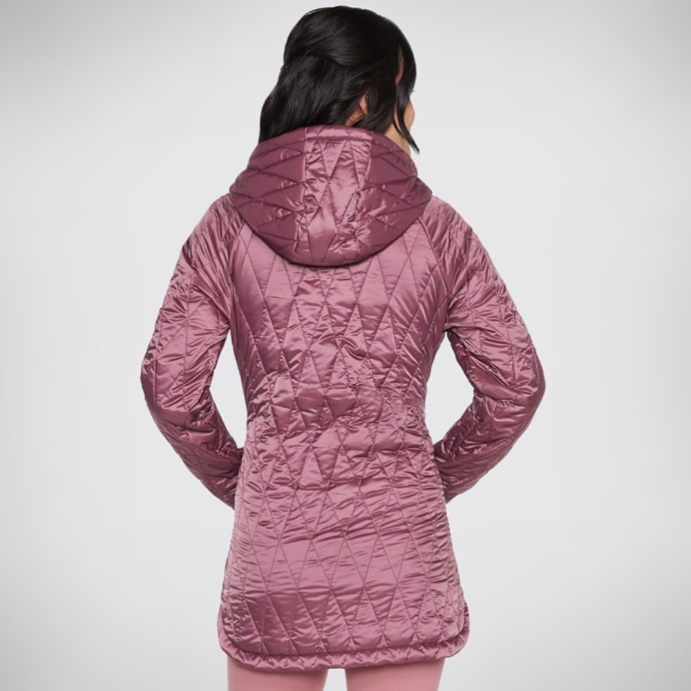 Sketchers Women's Quilted Jacket - Mauve - Sz Medium - Picture 3 of 12